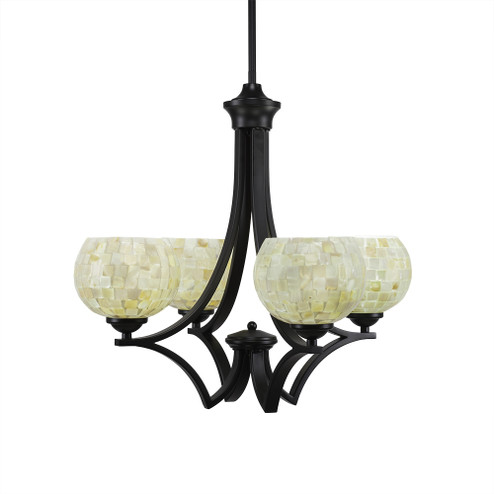 Zilo Four Light Chandelier in Matte Black (200|564-MB-405)