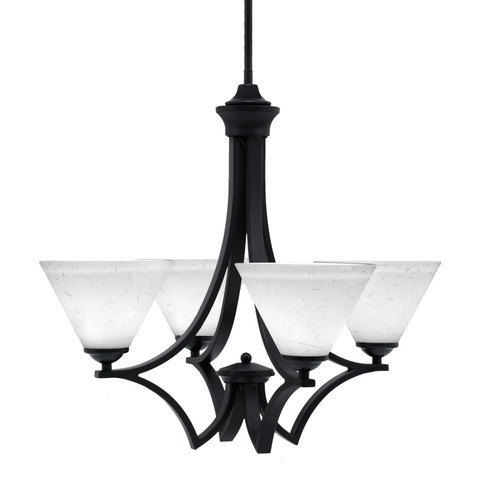 Zilo Four Light Chandelier in Matte Black (200|564-MB-312)