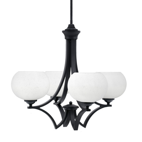 Zilo Four Light Chandelier in Matte Black (200|564-MB-212)