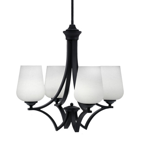 Zilo Four Light Chandelier in Matte Black (200|564-MB-211)