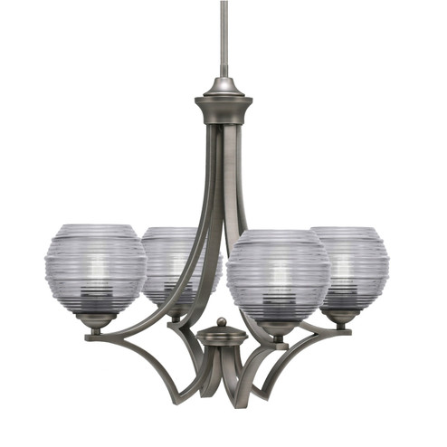 Zilo Four Light Chandelier in Graphite (200|564-GP-5112)