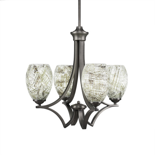 Zilo Four Light Chandelier in Graphite (200|564-GP-5054)