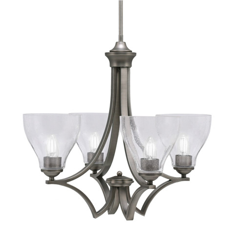 Zilo Four Light Chandelier in Graphite (200|564-GP-4760)