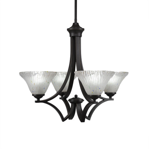 Zilo Four Light Chandelier in Dark Granite (200|564-DG-751)