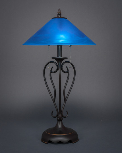 Olde Iron Two Light Table Lamp in Dark Granite (200|42-DG-415)