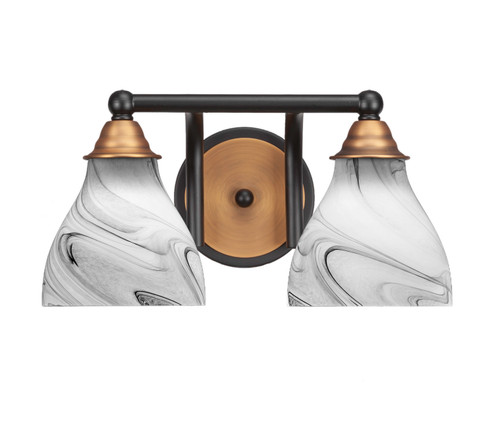 Paramount Two Light Bath Bar in Matte Black & Brass (200|3422-MBBR-4769)