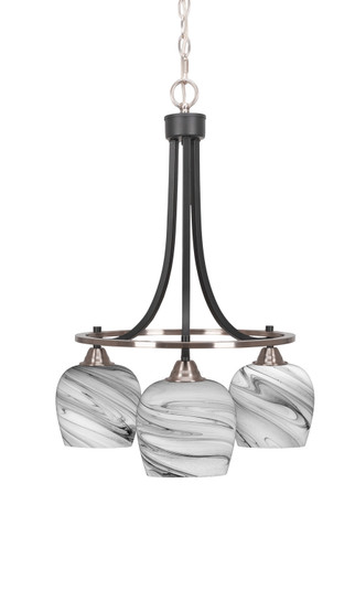 Paramount Three Light Chandelier in Matte Black & Brushed Nickel (200|3413-MBBN-4819)