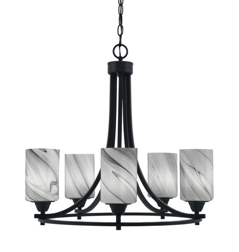 Paramount Five Light Chandelier in Matte Black (200|3405-MB-3009)