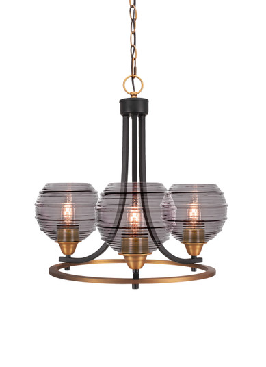 Paramount Three Light Chandelier in Matte Black & Brass (200|3403-MBBR-5112)