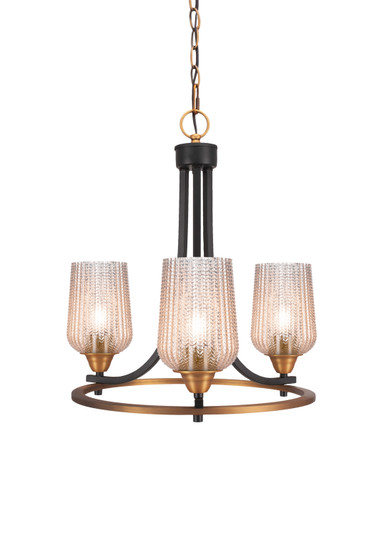 Paramount Three Light Chandelier in Matte Black & Brass (200|3403-MBBR-4253)