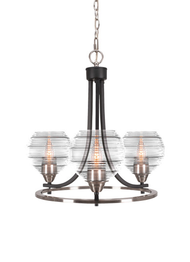 Paramount Three Light Chandelier in Matte Black & Brushed Nickel (200|3403-MBBN-5110)