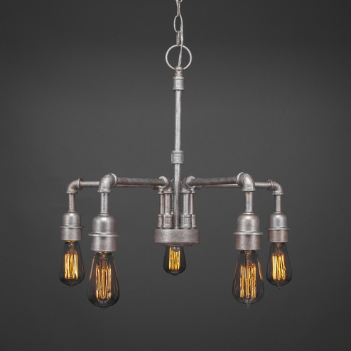 Vintage Five Light Chandelier in Aged Silver (200|285-AS-AT18)