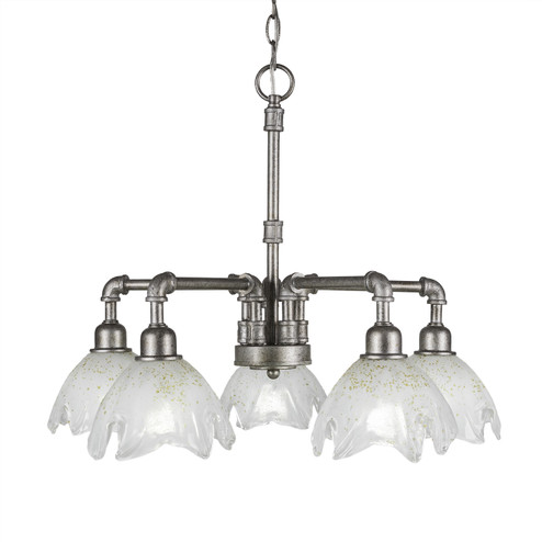 Vintage Five Light Chandelier in Aged Silver (200|285-AS-755)
