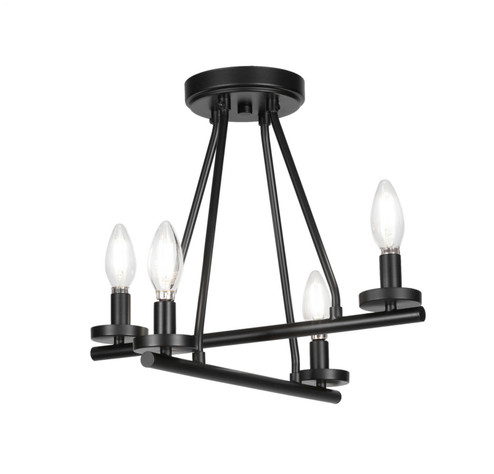 Trinity Four Light Semi-Flush Mount in Matte Black (200|2807-MB)