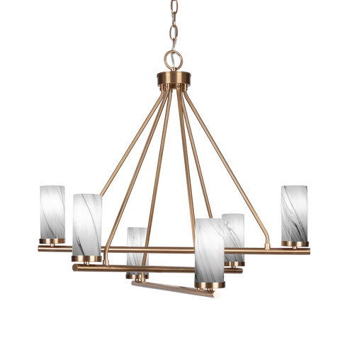 Trinity Six Light Chandelier in New Age Brass (200|2806-NAB-802B)