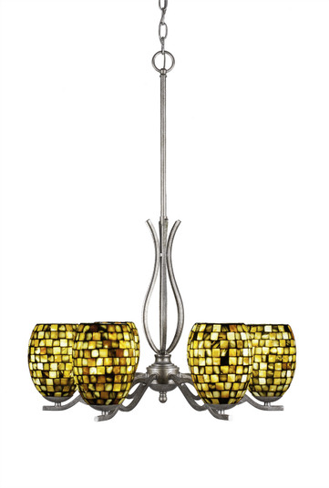 Revo Six Light Chandelier in Aged Silver (200|246-AS-408)