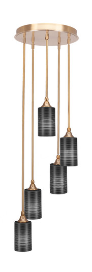 Empire Five Light Pendalier in New Age Brass (200|2145-NAB-4069)