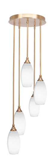 Empire Five Light Pendalier in New Age Brass (200|2145-NAB-4041)