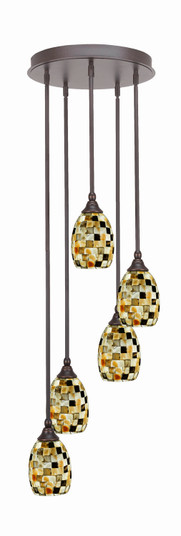 Empire Five Light Pendalier in Dark Granite (200|2145-DG-408)