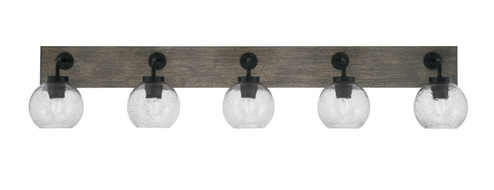 Oxbridge Five Light Bathroom Lighting in Matte Black & Painted Distressed Wood-look (200|1775-MBDW-4102)