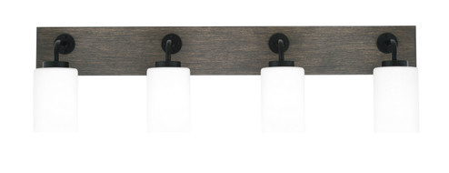 Oxbridge Four Light Bathroom Lighting in Matte Black & Painted Distressed Wood-look (200|1774-MBDW-310)