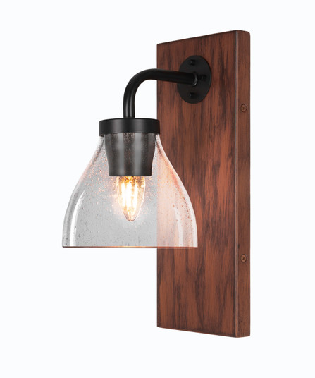 Oxbridge One Light Wall Sconce in Matte Black & Painted Wood-look (200|1771-MBWG-4760)