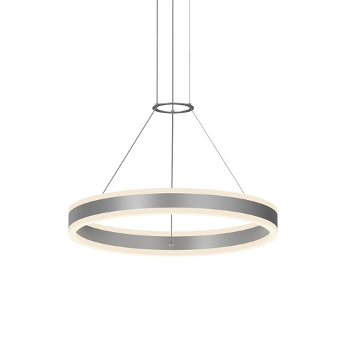 Double Corona LED Pendant in Bright Satin Aluminum (69|2303.16)