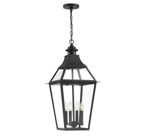Jackson Four Light Outdoor Pendant in Black with Gold Highlights (51|5-723-153)