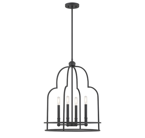 Diplomat Four Light Pendant in Matte Black (51|3-6612-4-89)