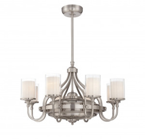 Etesian Eight Light Fan D'lier in Satin Nickel (51|36-329-FD-SN)