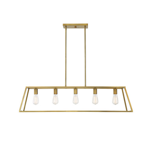 Denton Five Light Linear Chandelier in Warm Brass (51|1-327-5-322)