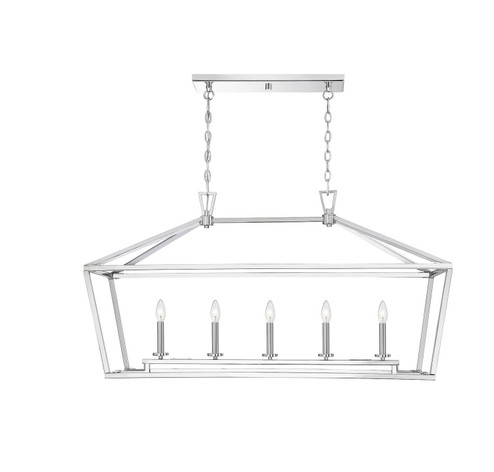 Townsend Five Light Linear Chandelier in Polished Nickel (51|1-324-5-109)