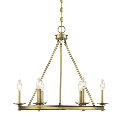 Middleton Six Light Chandelier in Warm Brass (51|1-307-6-322)