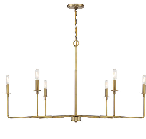 Salerno Six Light Chandelier in Warm Brass (51|1-2221-6-322)