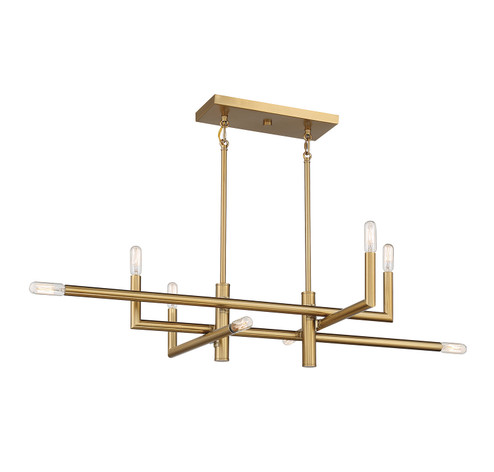 Cristofer Eight Light Linear Chandelier in Warm Brass (51|1-1624-8-322)