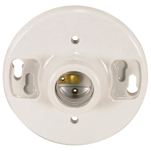 Terminal Keyless Glazed Porcelain Ceiling Receptacle in White (230|90-445)