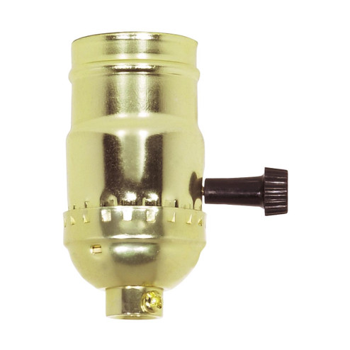 3-Way (2 Circuit) Turn Knob Socket With Removable Knob in Brite Gilt (230|80-1192)