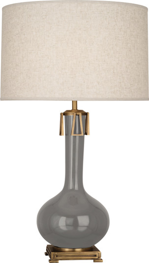 Athena One Light Table Lamp in Smokey Taupe Glazed Ceramic w/Aged Brass (165|ST992)