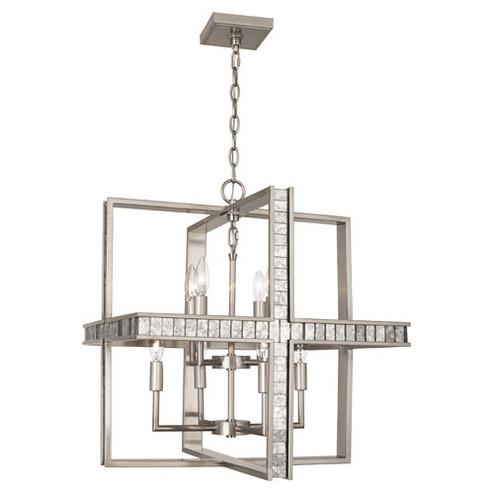 Diana Eight Light Pendant in Antique Silver w/ Antiqued Mirror (165|S204)