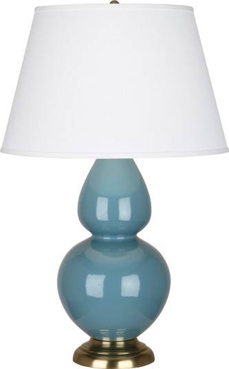 Double Gourd One Light Table Lamp in Steel Blue Glazed Ceramic w/Antique Brass (165|OB20X)