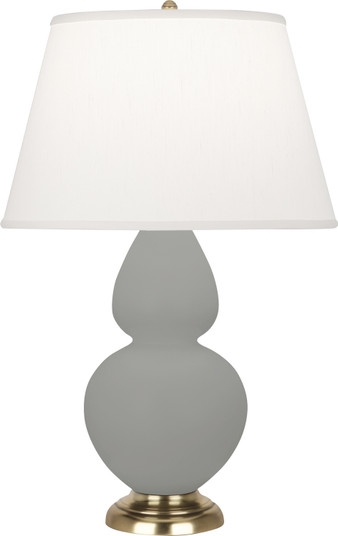 Double Gourd One Light Table Lamp in Matte Smoky Taupe Glazed Ceramic w/Antique Natural Brass (165|MST55)