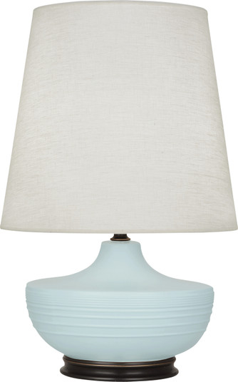 Michael Berman Nolan One Light Table Lamp in Matte Sky Blue Glazed Ceramic w/Deep Patina Bronze (165|MSB25)