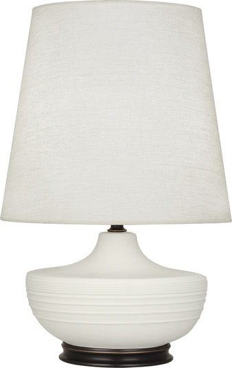 Michael Berman Nolan One Light Table Lamp in Matte Lily Glazed Ceramic w/Deep Patina Bronze (165|MLY25)