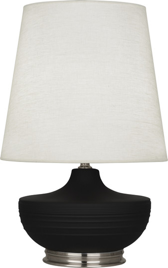 Michael Berman Nolan One Light Table Lamp in Matte Dark Coal Glazed Ceramic w/Dark Antique Nickel (165|MDC23)