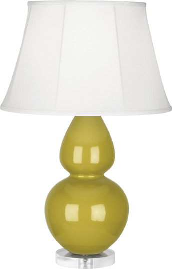 Double Gourd One Light Table Lamp in Citron Glazed Ceramic w/Lucite Base (165|CI23)