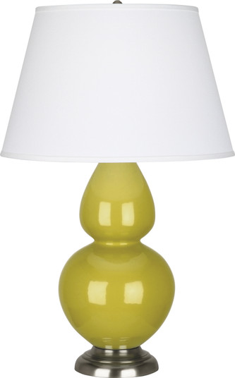 Double Gourd One Light Table Lamp in Citron Glazed Ceramic w/Antique Silver (165|CI22X)