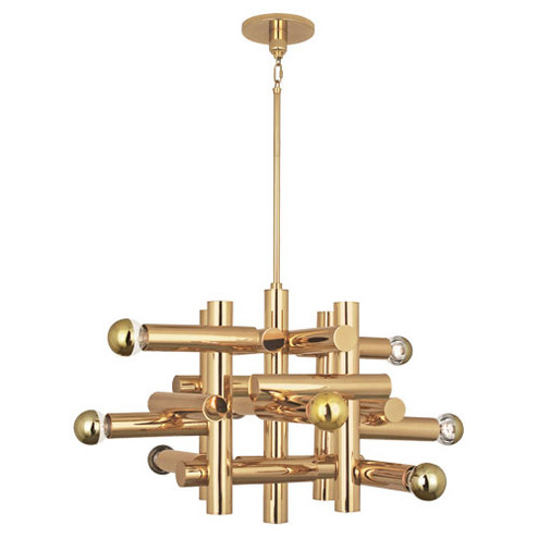 Jonathan Adler Milano Eight Light Chandelier in Polished Brass (165|906)