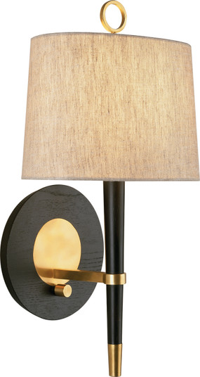 Jonathan Adler Ventana One Light Wall Sconce in Ebony Wood w/Antique Brass (165|672)