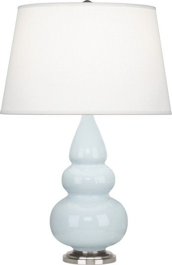 Small Triple Gourd One Light Accent Lamp in Baby Blue Glazed Ceramic w/Antique Silver (165|291X)