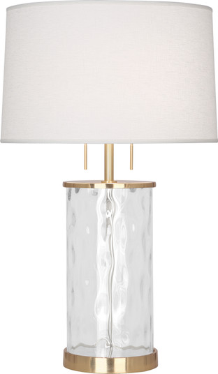 Gloria Two Light Table Lamp in Modern Brass Wavy Glass Body (165|1440)